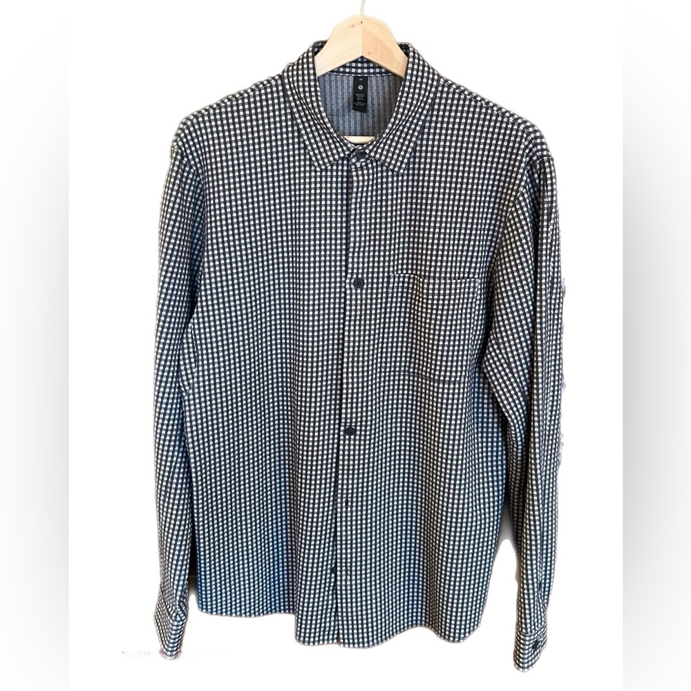 Lululemon Mens Gray Button Down Long-Sleeve Shirt M